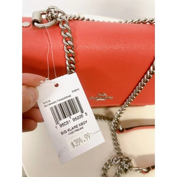 Coach 91019 Klare Crossbody In Signature Canvas IN Khaki Tangerine - Picture 9 of 9